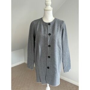 Ann Taylor Knit Cardigan‎ Topper Button Front Gray Jacket Medium